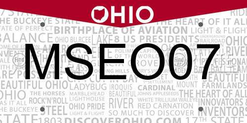 MSEO07 Ohio License Plate