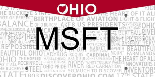 MSFT Ohio License Plate