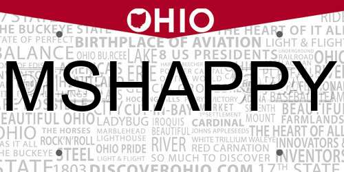 MSHAPPY Ohio License Plate