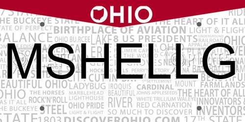 MSHELLG Ohio License Plate