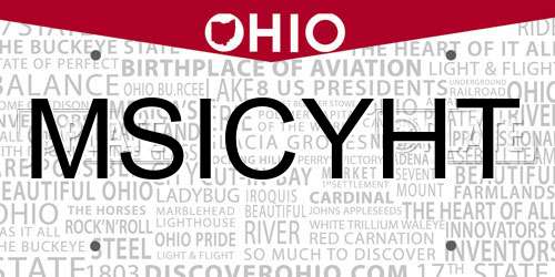 MSICYHT Ohio License Plate