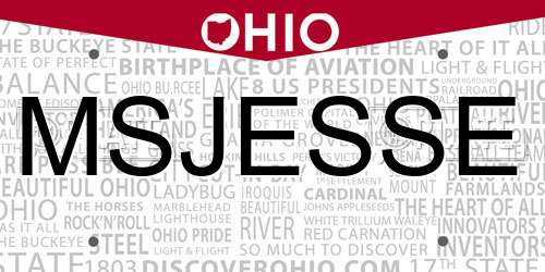MSJESSE Ohio License Plate