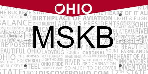 MSKB Ohio License Plate