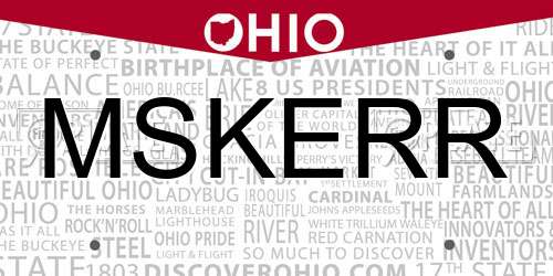 MSKERR Ohio License Plate