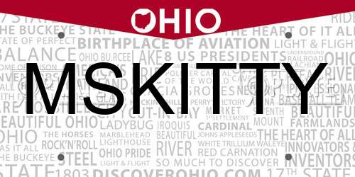 MSKITTY Ohio License Plate