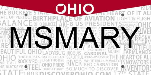 MSMARY Ohio License Plate