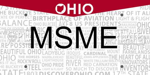 MSME Ohio License Plate