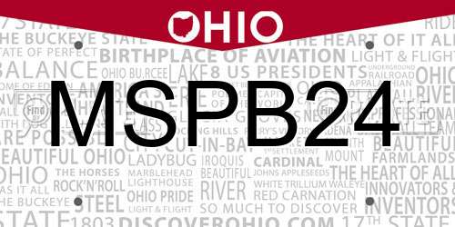 MSPB24 Ohio License Plate
