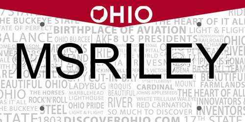 MSRILEY Ohio License Plate