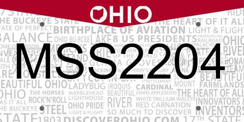 MSS2204 Ohio License Plate