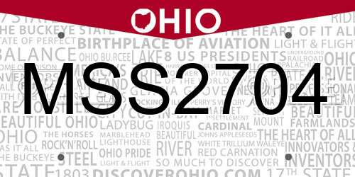 MSS2704 Ohio License Plate