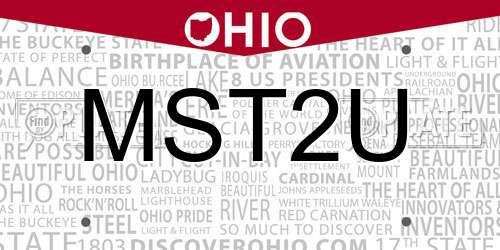MST2U Ohio License Plate