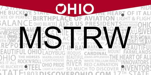 MSTRW Ohio License Plate