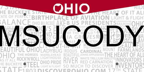 MSUCODY Ohio License Plate