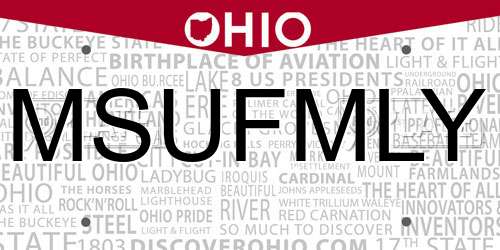 MSUFMLY Ohio License Plate