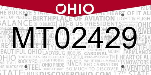 MT02429 Ohio License Plate
