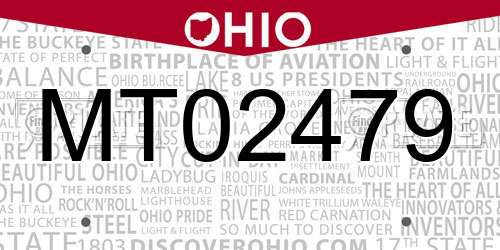 MT02479 Ohio License Plate