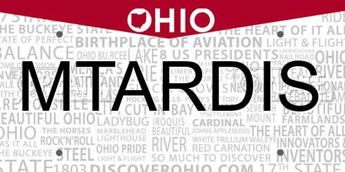 MTARDIS Ohio License Plate