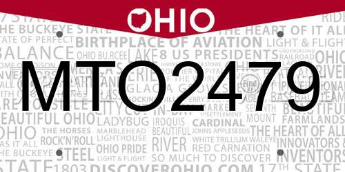 MTO2479 Ohio License Plate