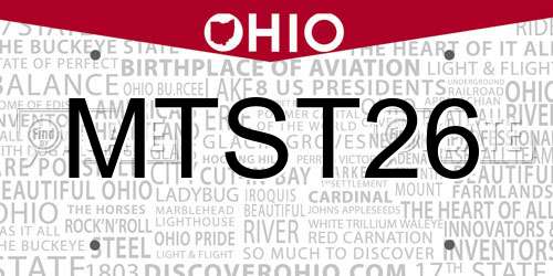 MTST26 Ohio License Plate