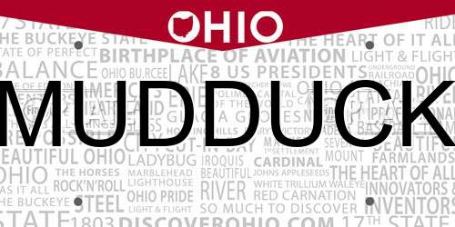 MUDDUCK Ohio License Plate
