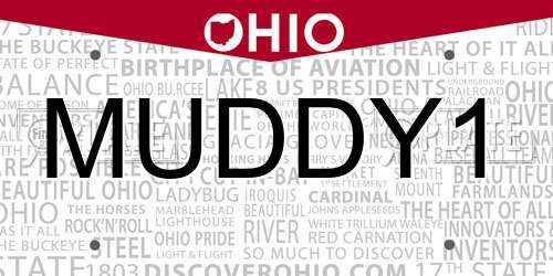 MUDDY1 Ohio License Plate