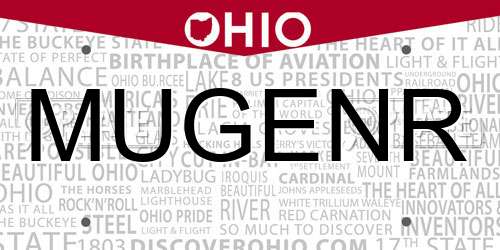 MUGENR Ohio License Plate