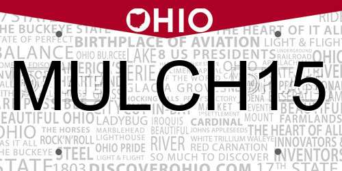 MULCH15 Ohio License Plate