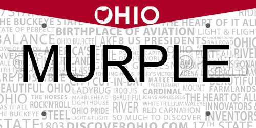 MURPLE Ohio License Plate