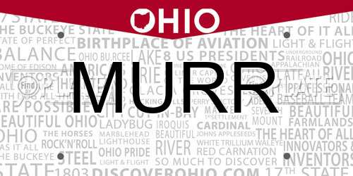 MURR Ohio License Plate