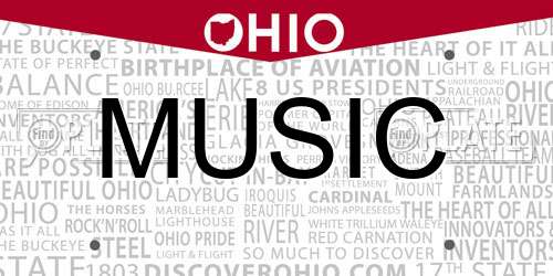 MUSIC Ohio License Plate