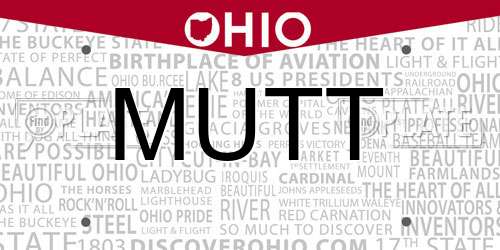 MUTT Ohio License Plate