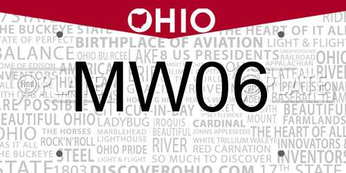 MW06 Ohio License Plate