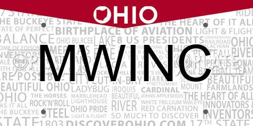 MWINC Ohio License Plate