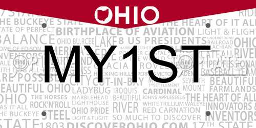 MY1ST Ohio License Plate