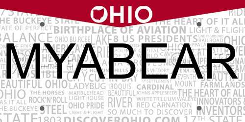 MYABEAR Ohio License Plate