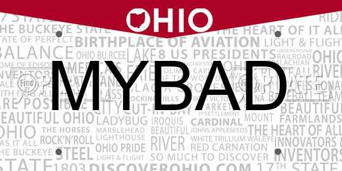 MYBAD Ohio License Plate