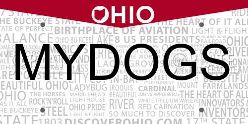 MYDOGS Ohio License Plate