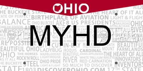 MYHD Ohio License Plate