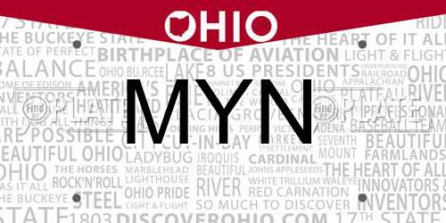 MYN Ohio License Plate