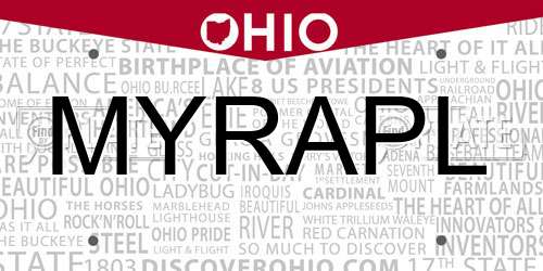 MYRAPL Ohio License Plate