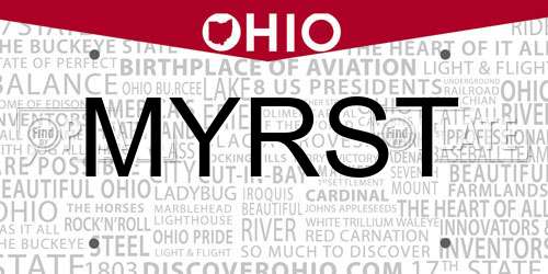 MYRST Ohio License Plate
