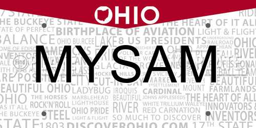 MYSAM Ohio License Plate