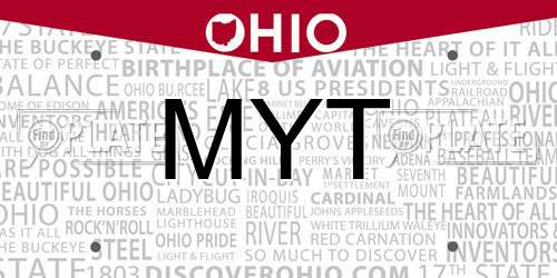 MYT Ohio License Plate