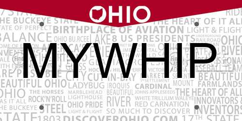 MYWHIP Ohio License Plate