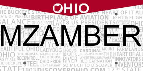 MZAMBER Ohio License Plate