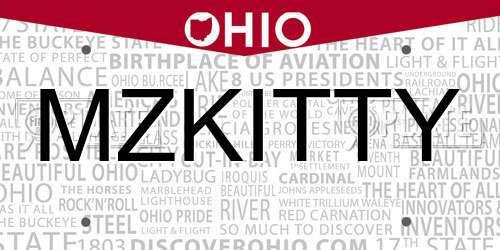 MZKITTY Ohio License Plate