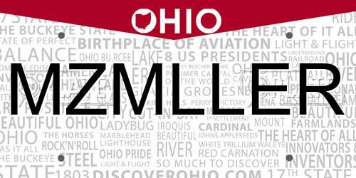MZMLLER Ohio License Plate