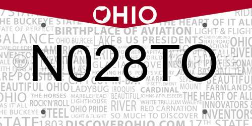 N028TO Ohio License Plate
