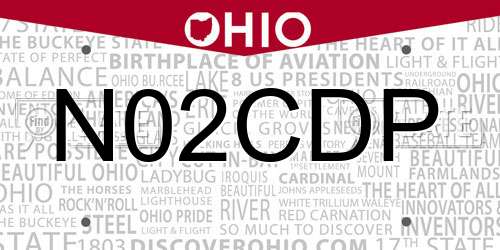 N02CDP Ohio License Plate